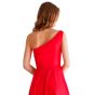 Красное вечернее платье на одно плечо - модель 3