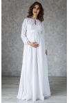 Белое платье в пол для беременных