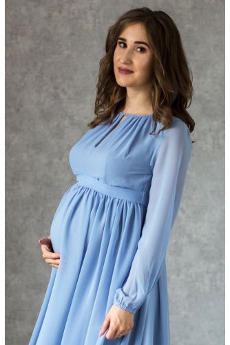Коктейльное платье для беременных голубое в Киеве - Фото 2