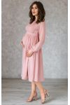 Коктейльное платье для беременных пудра