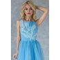 Небесно голубое вечернее платье с вышивкой - модель 2