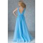 Небесно голубое вечернее платье с вышивкой - модель 4