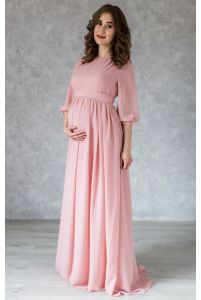 Нежное платье для беременных цвета пудры фото