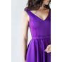Фиолетовое вечернее платье атласное - модель 2