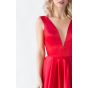 Красное вечернее платье с открытой спиной - модель 2