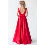 Красное вечернее платье с открытой спиной - модель 3