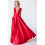 Красное вечернее платье с открытой спиной - модель 4