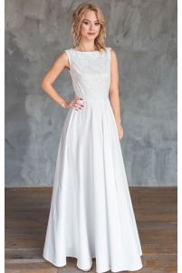 Свадебное платье с кружевным верхом фото