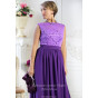 Фиолетовое платье с кружевом - модель 5