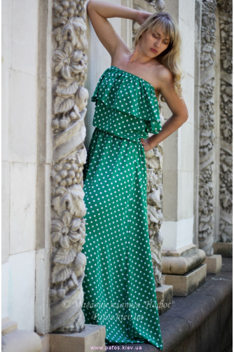 Зеленое платье в горошек в Киеве - Фото 4