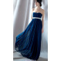 Длинное синее платье с камнями - модель 1
