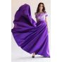 Длинная атласная юбка фиолет - модель 1