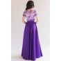 Длинная атласная юбка фиолет - модель 3